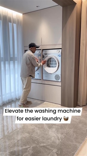 1.6M views · 5.3K reactions | Elevate the washing machine for easier laundry 狀✨ • • #laundryroommakeover #laundryroomdesign #washingmachinetips | Tiffany Design Studio | Facebook