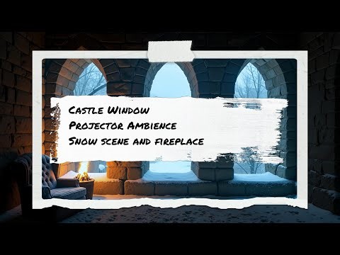 Castle Window - Ambience Snow Scene fire flickering (30 Minutes)