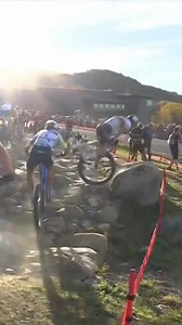 XCC World Champion Victor Koretzky takes a huge fall on the rock garden! Glad to see him back on his bike and working his way through the field 🙏 | WHOOP UCI Mountain Bike World Series
