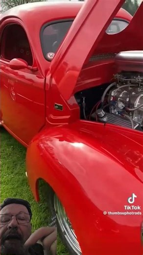 Let me know what you think of this cool red hot rod#shortvideos
