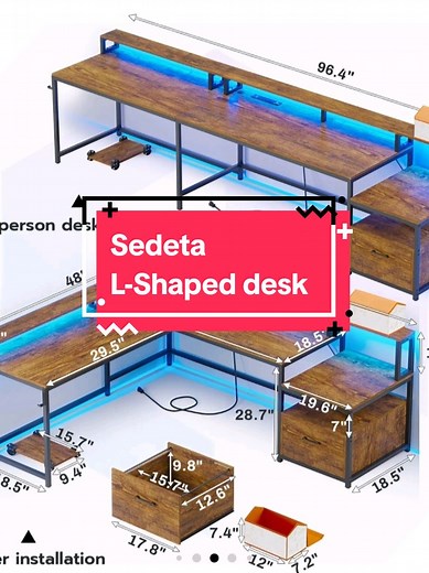 This desk is known for boosting you Kd #tiktokshopping #tiktokmademebuyit #tiktokshopaffiliate #musthaves #tiktokshop #furniture #desk #computerdesk #pcdesk #ledlights #usb #ad #sedeta @SEDETA