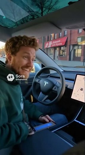 Influencer Smiles Through Autopilot Crash Chaos