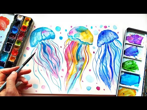 Easy Watercolor Jellyfish Painting - Loose Painting Techniques For Beginners
