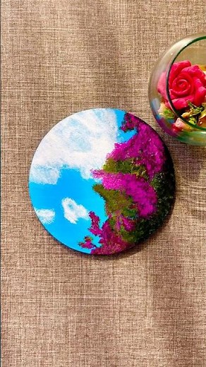 Easy Cherry Blossom | sky painting for beginners🌺🌥️