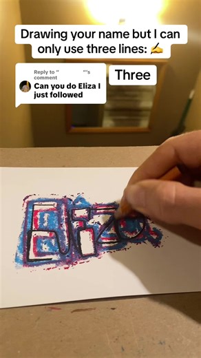 Creative Name Drawing in Three Lines