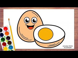 How to Draw a Cute Egg 🥚 | Easy Drawing for Kids & Toddlers | Tori Drawings