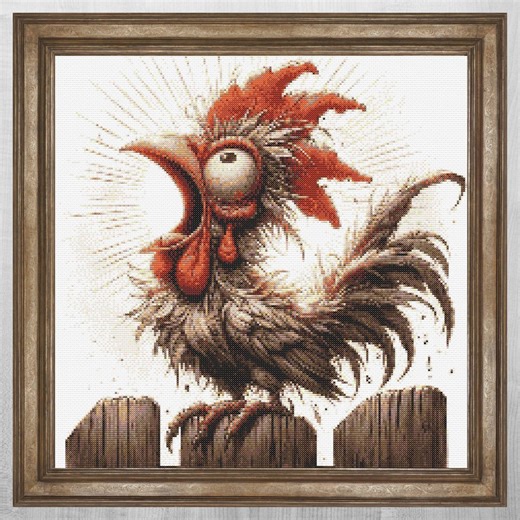 Cowboy Rooster Cross Stitch Pattern, Western Chicken Embroidery Chart (PDF Download) - Etsy
