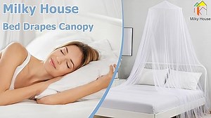 Watch Milky House Bed Drapes Canopy- Easy to Use on Amazon Live