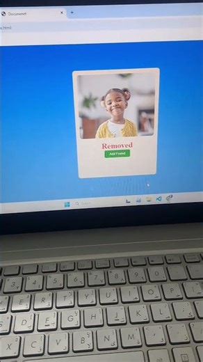 Add friend Remove friend Button using HTML CSS AND JAVASCRIPT