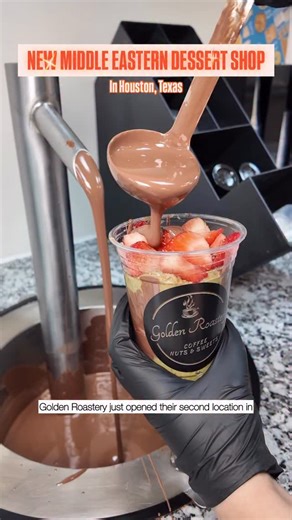 ✨ NEW MIDDLE EASTERN DESSERT SHOP IN HOUSTON, TEXAS✨ Golden Roastery just opened their second dessert shop and it has all the viral Dubai chocolate items like Dubai strawberries, crepes, croissants and more! 🍓 They also have Turkish ☕️ 🤤 and other items. They sell nuts, Middle Eastern spices and snacks as well! 🙌 📍 Golden Roastery // 5199 FM 1960 Rd W. 📌 SAVE THIS POST FOR LATER . . . . . . . #houston #houstontx #houstonblogger #thingstodoinhouston #middleeasterndessert | Eatingwithcatherin