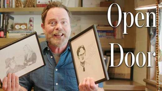 Today AD is welcomed by Rainn Wilson and wife Holiday Reinhorn for a tour of their rustic new home in Southern California. After over a dozen years in suburban Los Angeles, the former star of “The Office” was ready for something different, looking for a move closer to to the ocean with a little more space and quiet. Rainn and Holiday have made a beautiful home, bursting with personality, featuring breezy tiled porches and high-ceiling rooms lined with evocative art. And of course Rainn’s office 