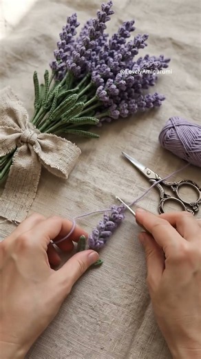 DIY Easy Crochet Lavender Tutorial 💜✨Create your own everlasting bouquet with this simple crochet