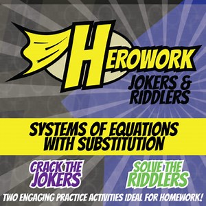 Systems with Substitution Printable Activities - Herowork Worksheets