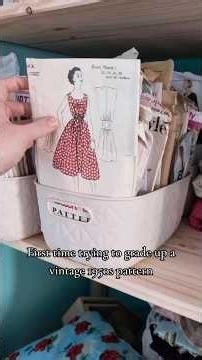First time trying to grade a 1950s sewing pattern #vintagesewing #1950sfashion #1950sdress #sewing