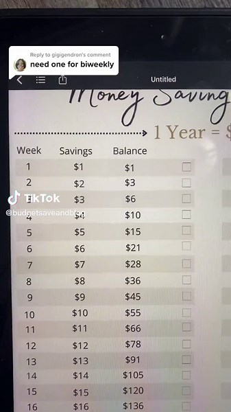 Replying to @gigigendron How to do the savings challenge if you get paid bi-weekly. #savingschallenge #howtosavemoney #howtosavemoney101