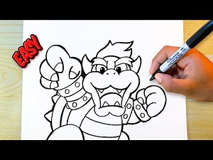 How to Draw Bowser | Bowser Drawing Tutorial Step By Step
