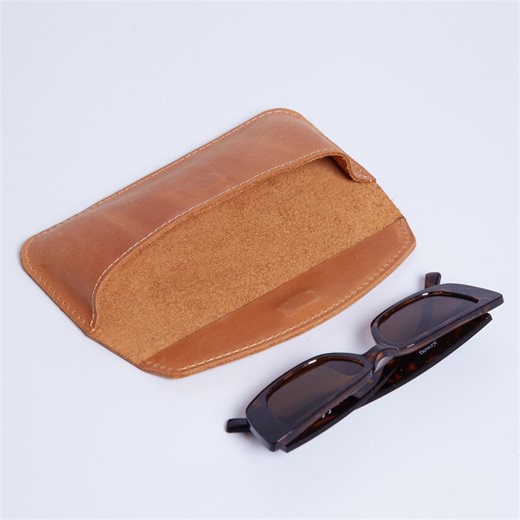 Leather Eyeglass Sleeve : Personalized Slim Glasses Case - Soft Sleeve - Etsy