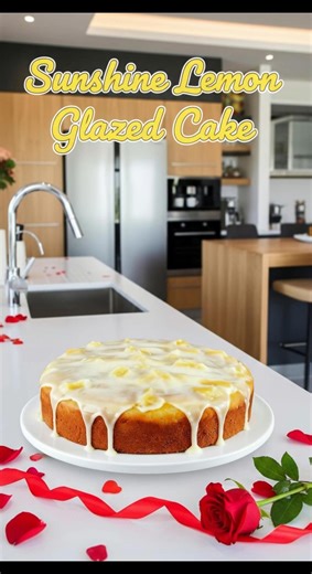 Sunshine Lemon Glazed Cake for Valentine’s Day 🍋 Golden, tender, and soaked with bright citrus flavor, this lemon cake is finished with a silky glaze that drapes beautifully over every edge. Each bite is soft, buttery, and perfectly balanced between sweet and tangy. Whether you're baking for Valentine’s Day or simply sharing something homemade with someone special, this cake delivers pure sunshine on a plate. Yield: 8 slices Ingredients 1 ½ cups all purpose flour 1 teaspoon baking powder ½ teas
