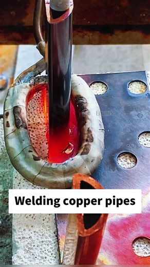 Efficient and fast welding of copper tube #Induction heating equipment