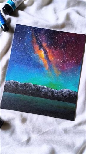 Easy acrylic painting "Heavenly skies" #youtubeshorts #acrylicpainting #art #painting #drawing