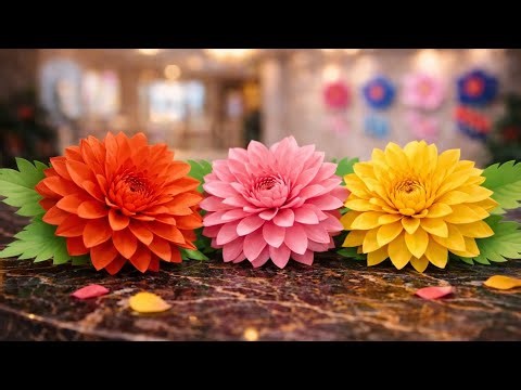 DIY Paper Stick Flower Making | Easy Sunflower & Rose Craft Ideas