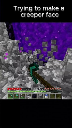 Trying to make a creeper face in minecraft