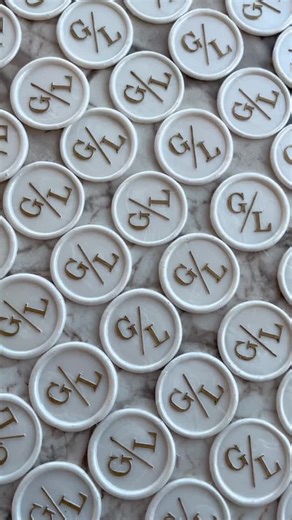 Custom Pearl White Wax Seal Stickers: Personalized Monogram Wedding Seals - Etsy