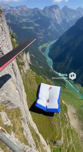 THIS BASE JUMP LOOKED IMPOSSIBLE😱 #extremesports #cliff #basejumping