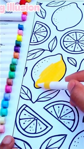 ASMR coloring 💫|Satisfying lemon 🍋 coloring|#asmrcoloring #relaxing