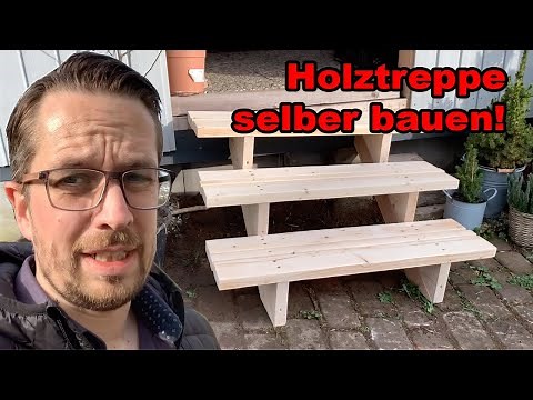 DIY Holz Treppe selber bauen ! Gartentreppe bauen ! Treppenwangen selber machen ! DIY Treppen bauen