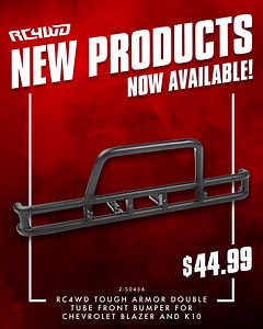 Upgrade your K10 and Blazer with these new accessories from RC4WD! Swag up with our new West-Coast inspired shirts! Get an Overland Gear Mounting MOLLE Panel for your K10 (Only for K10)! Also available a Work Rack, Roll Bar, and a series of Bumpers for your Chevrolet K10 and Blazer! Go now while supplies last! | RC4WD