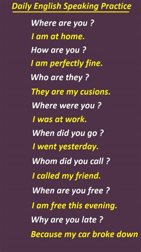 46K views · 1.1K reactions | Daily English practice - Easy Speaking English Conversation #english #learnenglish #englishteacher #englishlearning #education #everyoneシ゚ #everyonefollowers #learnenglishdaily #tutorial | Learn English | Facebook