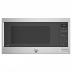 Check The Home Depot's Q&A Before Buying: GE Profile 2.2 cu. ft. Countertop Microwave in Stainless Steel with Sensor Cooking