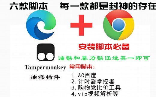 油猴插件 谷歌 edge浏览器 必备的油猴脚本