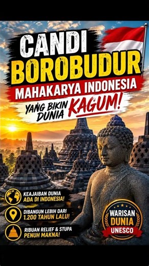 🇮🇩 Borobudur Temple, Indonesia's Masterpiece That Amazes the World! 🏛️🌏 #unique facts #borobudert...