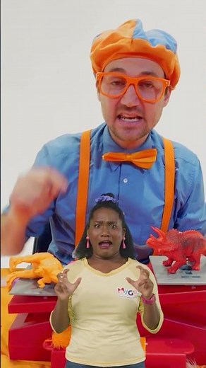 ASL with Blippi - Let's Play with Toy Dinosaurs! 🦕🦖