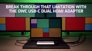 OWC USB-C to Dual HDMI 4K Display Adapter with DISPLAYLINK and Power Pass-Through for Apple M1 Mac or Any Mac or PC with USB-C or Thunderbolt,
