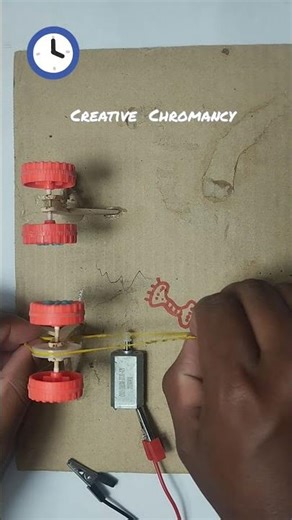 Motor & Wheel Connect with Rubber Chain | DIY Power Transmission System #youtubeshorts