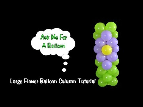 Balloon Column with Flower Design - Balloon Decoration Tutorial