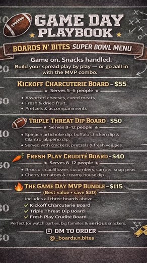 Boards’N’Bites on Instagram: "Bad Bunny on the speakers, Boards N’ Bites on the table. #SuperBowlEats #GameDaySpread #OCCharcuterie #BoardsNBites #BadBunnyHalftime"