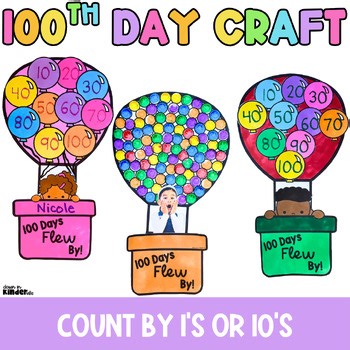 100th Day of School Craft Hundredth Day Math Craft Counting by 1s & 10s Kinder