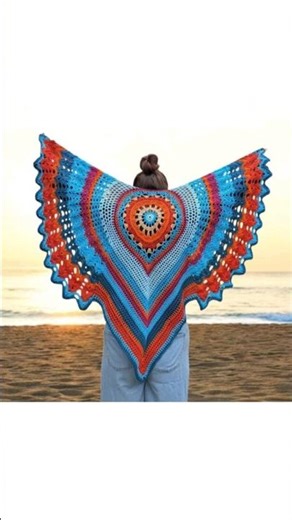 Mandala bird shawl 🐦 #crochet #crochetpatterns #mandala
