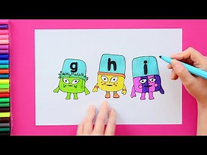How to draw Alphablocks G, H, I