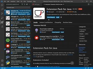 Installing Extension Java Extension Package in VS code