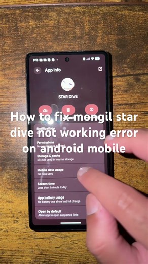 How to fix mongil star dive not working error on android mobile