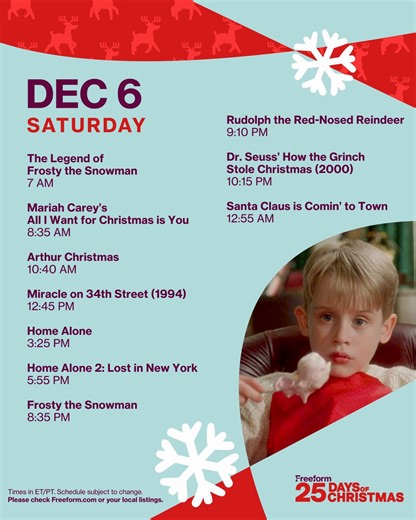 gather all the junk food you can, today’s line-up eats | Freeform’s 25 Days of Christmas