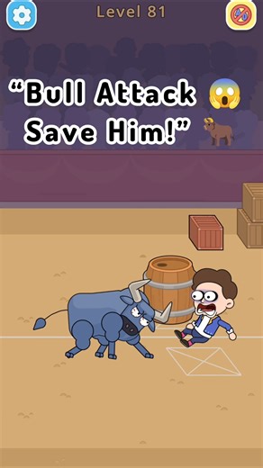 Death Puzzle Level 81 😱 Crazy Bull Attack! Smart Escape Trick