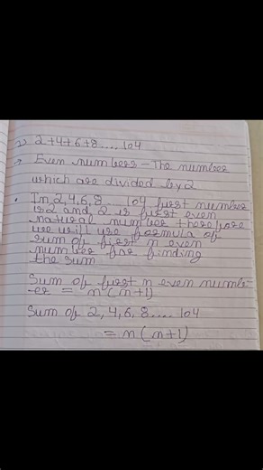 Sum of first n even natural number