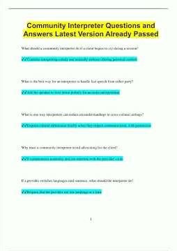 Community Interpreter Questions and Answers Latest Version Already Passed140