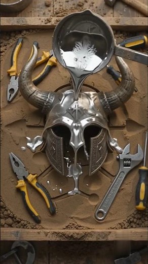 Making an Epic Viking Helmet from Sand! ⚒️🛡️ | Satisfying Crafting Process